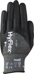 Ansell - Size L (9), ANSI Cut Lvl 2, Puncture Lvl 4, Abrasion Lvl 4, Silicone-Free Nitrile Coated Cut & Puncture Resistant Gloves - 9.75" Long, Palm, Fingers & Knuckles Coated, Knit Wrist, Black, Paired - Exact Tooling