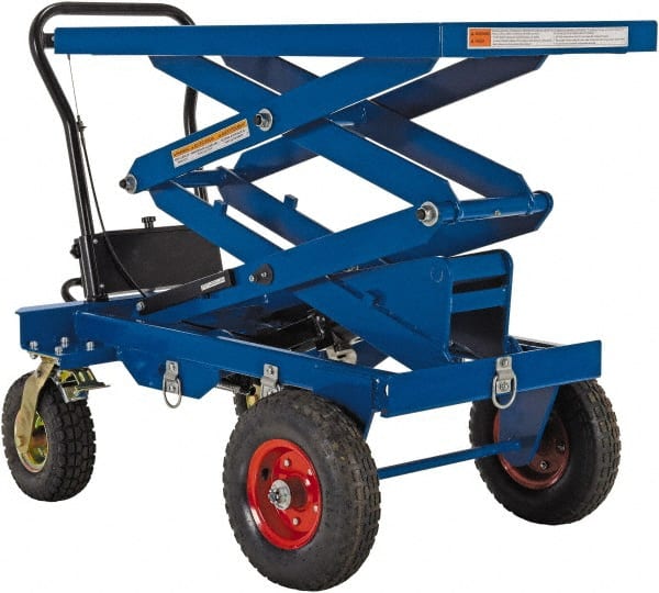 Vestil - 600 Lb Capacity Manual Scissor Elevating Cart - 20-1/2" Platform Length x 40" Platform Width - Exact Tooling