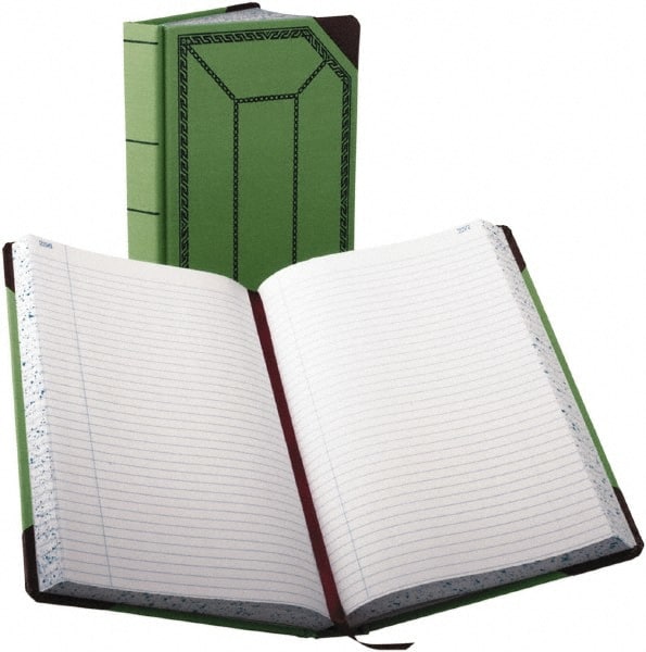 Boorum & Pease - 500 Sheet, 7-5/8 x 12-1/2", Record/Account Book - Green & Red - Exact Tooling