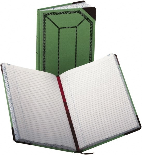 Boorum & Pease - 300 Sheet, 7-5/8 x 12-1/2", Record/Account Book - Green & Red - Exact Tooling