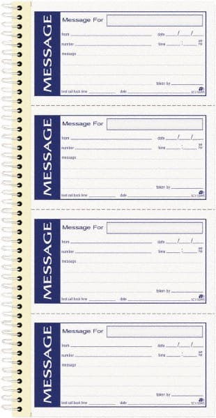 Adams Business Forms - 200 Sheet, 11 x 5-1/4", Call Book - Blue & White - Exact Tooling