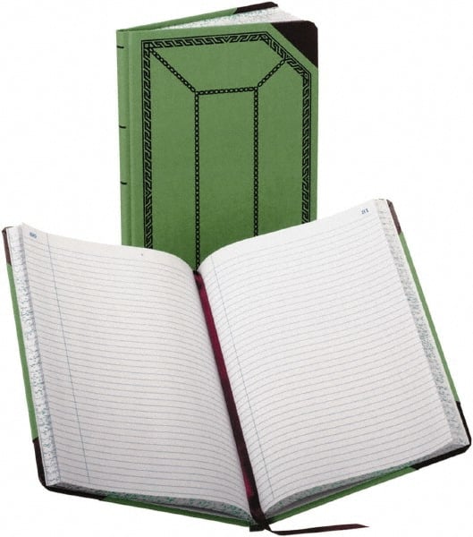 Boorum & Pease - 150 Sheet, 7-5/8 x 12-1/2", Record/Account Book - Green & Red - Exact Tooling