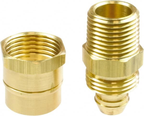 Coilhose Pneumatics - 1/2 NPT, Brass Reusable Hose Male Rigid - 1/2" Hose ID x 3/4" Hose OD - Exact Tooling