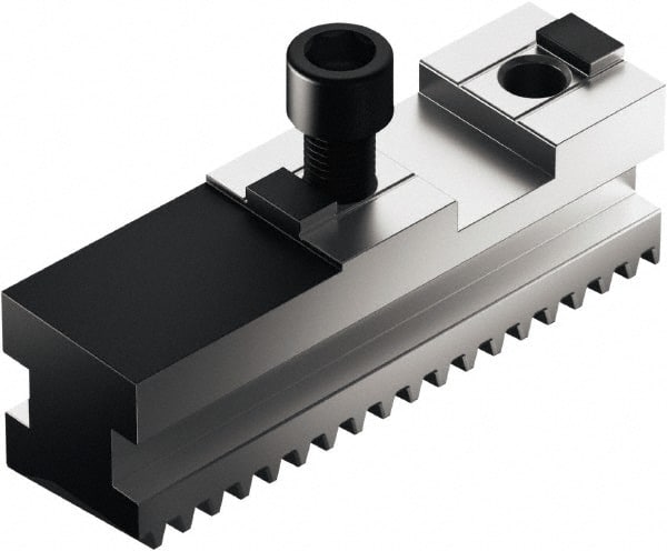 Schunk - 8" Max Chuck Diam Compatibility, Case Hardened Steel Serrated Hard Lathe Master Jaws - 0 Steps - Exact Tooling