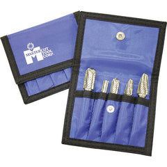 Made in USA - 4 Piece, 6mm Shank Burr Set - Solid Carbide, Multiple Head Shapes, 6° Included Angle - Exact Tooling