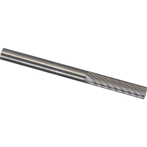 Made in USA - 6mm Cut Diam, 0.2362" Shank Diam, Cylinder Head Double Cut Burr - Carbide, 16mm LOC, 50mm OAL - Exact Tooling