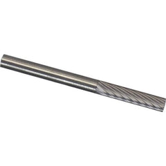 Made in USA - 3/32" Cut Diam, 1/8" Shank Diam, Carbide Chipbreaker Cut Cylinder Burr - Exact Tooling