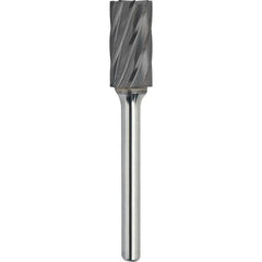 Made in USA - 9.5mm Cut Diam, 0.2362" Shank Diam, Cylinder Head Aluma Cut Burr - Carbide, 38mm LOC, 70mm OAL - Exact Tooling