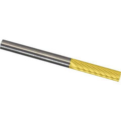 Made in USA - 6mm Cut Diam, 0.2362" Shank Diam, Cylinder Head Diamond Cut Burr - Carbide, 25mm LOC, 50mm OAL - Exact Tooling