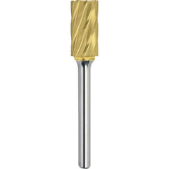Made in USA - 9.5mm Cut Diam, 0.2362" Shank Diam, Cylinder Head Aluma Cut Burr - Carbide, 25mm LOC, 69mm OAL - Exact Tooling