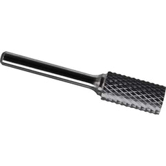 Made in USA - 9.5mm Cut Diam, 0.2362" Shank Diam, Cylinder Head Diamond Cut Burr - Carbide, 25mm LOC, 69mm OAL - Exact Tooling