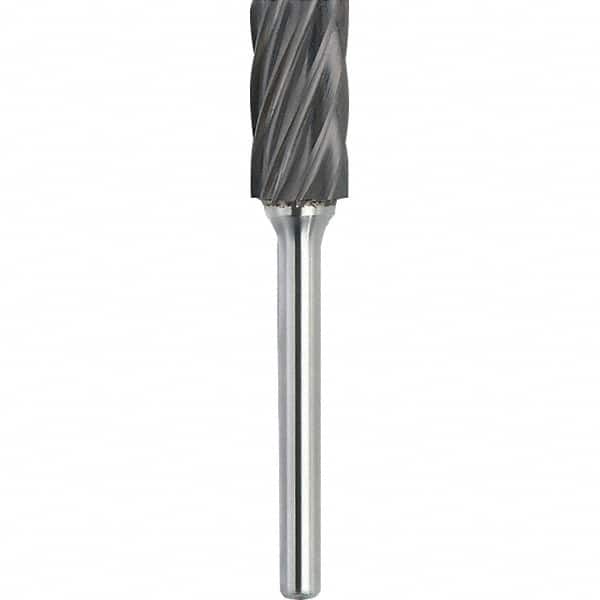 Made in USA - 9.5mm Cut Diam, 0.2362" Shank Diam, Cylinder Head Aluma Cut Burr - Carbide, 19mm LOC, 64mm OAL - Exact Tooling
