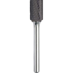 Made in USA - 9.5mm Cut Diam, 0.2362" Shank Diam, Cylinder Head Double Cut Burr - Carbide, 38mm LOC, 70mm OAL - Exact Tooling