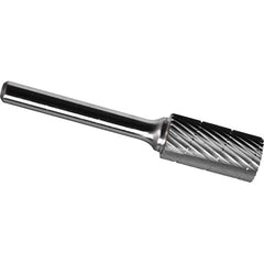 Made in USA - 9.5mm Cut Diam, 0.2362" Shank Diam, Cylinder Head Chipbreaker Cut Burr - Carbide, 19mm LOC, 64mm OAL - Exact Tooling