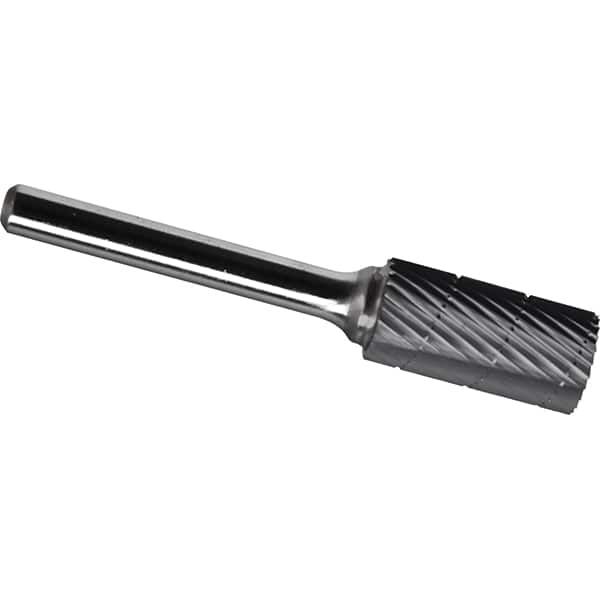 Made in USA - 9.5mm Cut Diam, 0.2362" Shank Diam, Cylinder Head Chipbreaker Cut Burr - Carbide, 38mm LOC, 70mm OAL - Exact Tooling