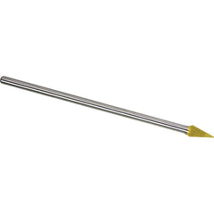 Made in USA - 1/2" Cut Diam, 1/4" Shank Diam, Cone Head Double Cut Burr - Carbide, 7/8" LOC, 6-7/8" OAL - Exact Tooling