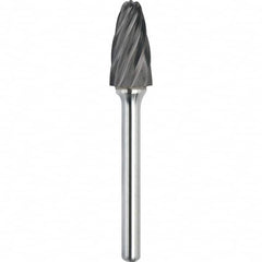 Made in USA - 7/16" Cut Diam, 1/4" Shank Diam, Tree with Radius Head Aluma Cut Burr - Carbide, 1" LOC, 2-3/4" OAL - Exact Tooling