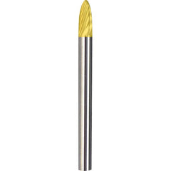 Made in USA - 6mm Cut Diam, 0.2362" Shank Diam, Tree with Radius Head Chipbreaker Cut Burr - Carbide, 16mm LOC, 50mm OAL - Exact Tooling