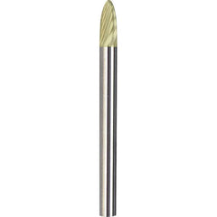 Made in USA - 6mm Cut Diam, 0.2362" Shank Diam, Tree with Radius Head Diamond Cut Burr - Carbide, 16mm LOC, 50mm OAL - Exact Tooling