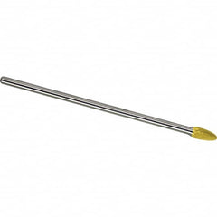 Made in USA - 1/2" Cut Diam, 0.2362" Shank Diam, Tree with Radius Head Single Cut Burr - Carbide, 25mm LOC, 175mm OAL - Exact Tooling