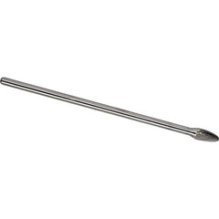 Made in USA - 1/4" Cut Diam, 1/4" Shank Diam, Tree with Radius Head Single Cut Burr - Carbide, 5/8" LOC, 6" OAL - Exact Tooling