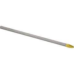 Made in USA - 1/2" Cut Diam, 0.2362" Shank Diam, Flame Head Single Cut Burr - Carbide, 32mm LOC, 182mm OAL - Exact Tooling