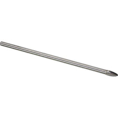 Made in USA - 1/4" Cut Diam, 1/4" Shank Diam, Flame Head Single Cut Burr - Carbide, 1/2" LOC, 6" OAL - Exact Tooling