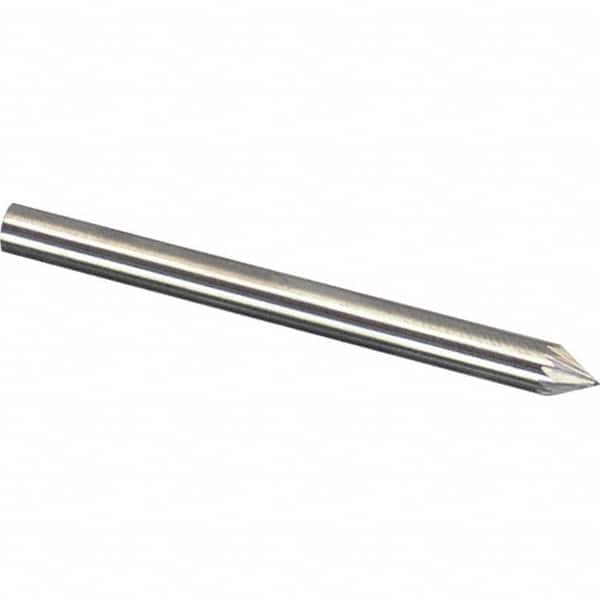 Made in USA - 6mm Cut Diam, 0.2362" Shank Diam, Cone Head Single Cut Burr - Carbide, 4mm LOC, 50mm OAL - Exact Tooling