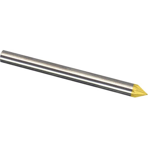 Made in USA - 6mm Cut Diam, 0.2362" Shank Diam, Cone Head Single Cut Burr - Carbide, 4mm LOC, 50mm OAL - Exact Tooling