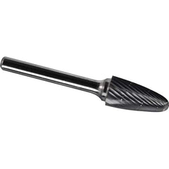 Made in USA - 5/8" Cut Diam, 3/8" Shank Diam, Tree with Radius Head Chipbreaker Cut Burr - Carbide, 1" LOC, 2-3/4" OAL - Exact Tooling