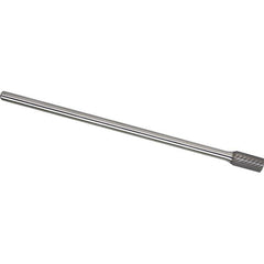 Made in USA - 6mm Cut Diam, 0.2362" Shank Diam, Cylinder Head Single Cut Burr - Carbide, 16mm LOC, 162mm OAL - Exact Tooling