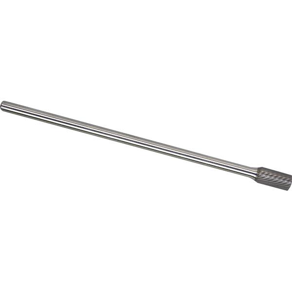 Made in USA - 1/2" Cut Diam, 0.2362" Shank Diam, Cylinder Head Single Cut Burr - Carbide, 25mm LOC, 175mm OAL - Exact Tooling