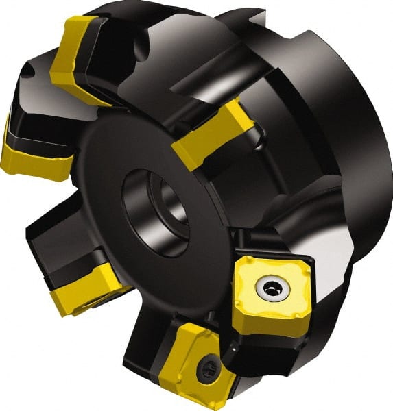 Sandvik Coromant - 5 Inserts, 2" Cut Diam, 3/4" Arbor Diam, 6mm Max Depth of Cut, Indexable Square-Shoulder Face Mill - 45° Lead Angle, 45mm High, 345R-13T5 Insert Compatibility, Through Coolant, Series CoroMill 345 - Exact Tooling