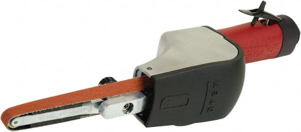 Chicago Pneumatic - 1/2 x 24 Inch, 20,000 RPM Air Belt Sander - 0.5 Hp, 1/4 Inch Inlet, 10.24 CFM Air Consumption, Rear Exhaust - Exact Tooling