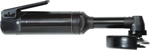Chicago Pneumatic - 4" Wheel Diam, 13,500 RPM, Pneumatic Angle & Disc Grinder - 3/8-24 Spindle, 8.2 CFM, Side Exhaust - Exact Tooling
