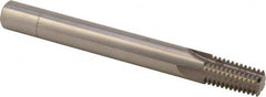 Scientific Cutting Tools - 1/4-18, 3/8-18 Thread, 3/8" Shank Diam, Bright Coating, Solid Carbide Straight Flute Thread Mill - 4 Flutes, 3-1/2" OAL, 1/4" Min Noml Diameter - Exact Tooling