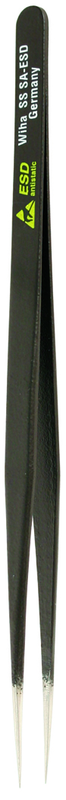 130mm ESD Safe Tweezer SS SA Long Narrow - Exact Tooling