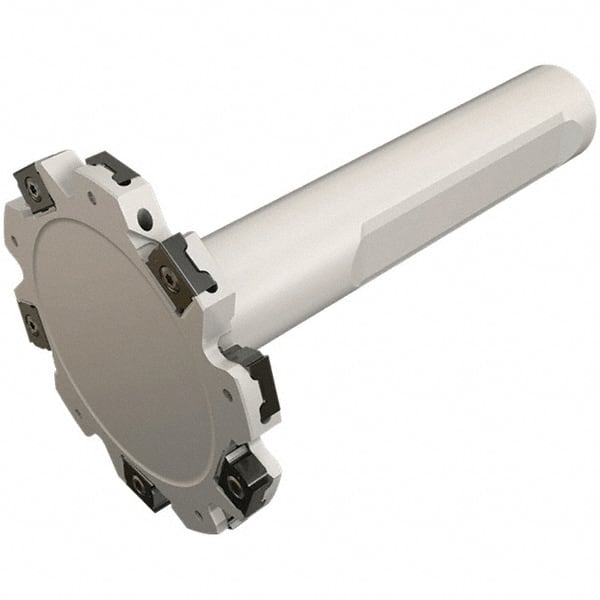 Iscar - Shank Connection, 0.157" Cutting Width, 7.9mm Depth of Cut, 32mm Cutter Diam, 4 Tooth Indexable Slotting Cutter - 0.63" Shank Diam, ETS-LN08 Toolholder, LNET Insert, Right Hand Cutting Direction - Exact Tooling