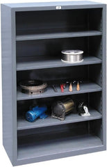 Strong Hold - 4 Shelf, 1,650 Lb. Capacity, Closed Shelving System - 60 Inch Wide x 24 Inch Deep x 72 Inch High, Dark Gray - Exact Tooling