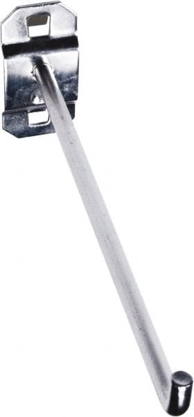 Triton - 1/4" Diam, Single Angled End Pegboard Hook - 6" Projection, 90° Bend, Stainless Steel - Exact Tooling