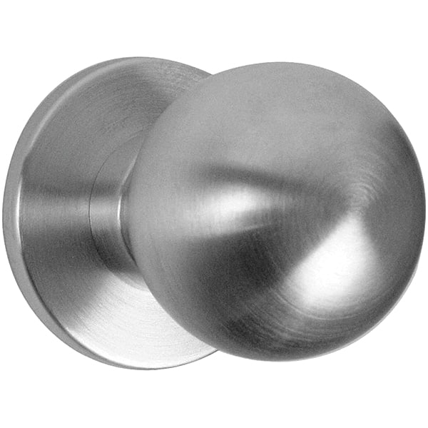Falcon - 1-3/8 to 1-7/8" Door Thickness, Satin Chrome Passage Knob Lockset - 2-3/4" Back Set, Stainless Steel - Exact Tooling