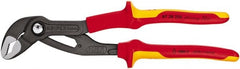 Knipex - 10" OAL, 2" Max Capacity, 24 Position Pipe Wrench Tongue & Groove Pliers - V-Jaws, Insulated Handles - Exact Tooling