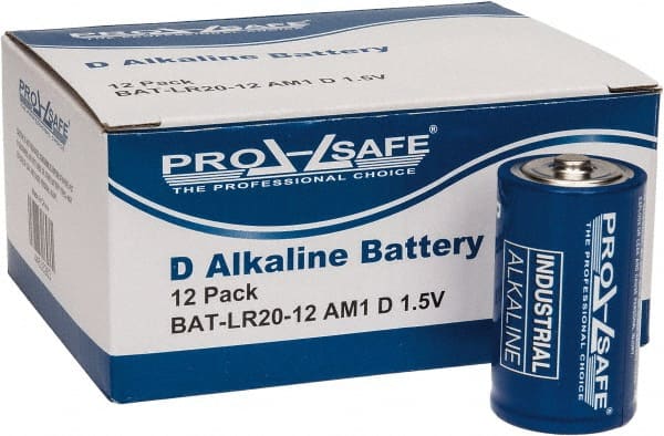 PRO-SAFE - Size D, Alkaline, Standard Battery - 1.5 Volts, Flat Terminal, LR20 - Exact Tooling