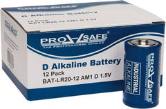 PRO-SAFE - Size D, Alkaline, Standard Battery - 1.5 Volts, Flat Terminal, LR20 - Exact Tooling