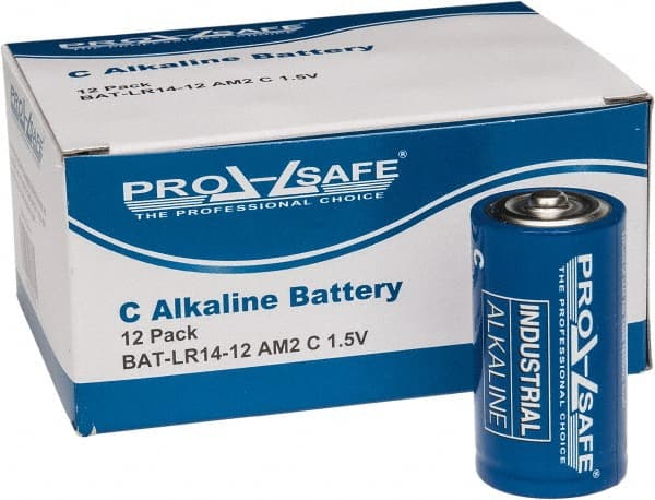 PRO-SAFE - Size C, Alkaline, Standard Battery - 1.5 Volts, Flat Terminal, LR14 - Exact Tooling