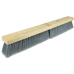 24″ Contractor Fine Floor Broom, Flagged Silver Polystyrene Fill, Includes Brace - Exact Tooling