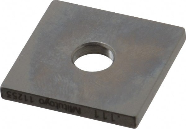 Mitutoyo - 0.111" Square Steel Gage Block - Accuracy Grade 0, Includes Certificate of Inspection - Exact Tooling