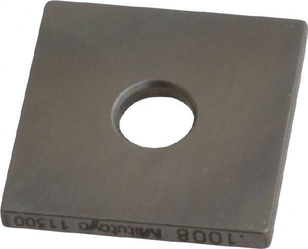 Mitutoyo - 0.1008" Square Steel Gage Block - Accuracy Grade 0, Includes Certificate of Inspection - Exact Tooling