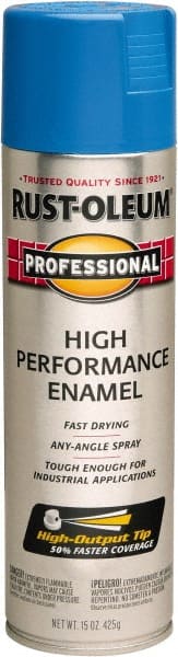 Rust-Oleum - Safety Blue, Gloss, Rust Proof Enamel Spray Paint - 14 Sq Ft per Can, 15 oz Container, Use on Multipurpose - Exact Tooling
