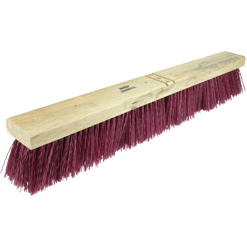 24″ Contractor Garage Broom, Maroon Polypropylene Fill, Includes Brace - Exact Tooling
